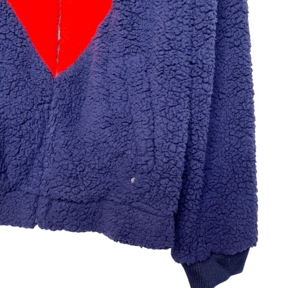 Ugg NWT Annalise Plush Teddy Zip Front Chevron Jacket Size Large in Retro Blue - Picture 6 of 16